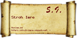 Stroh Imre névjegykártya