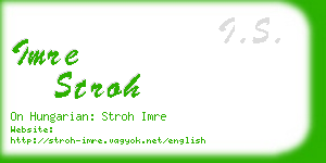 imre stroh business card